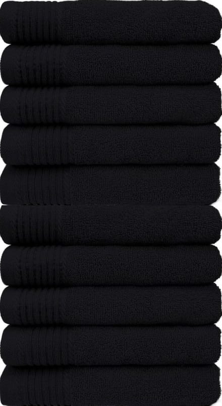 Luxe Badlakens 140x70 cm - Baddoeken - Mat Zwart - 10 Stuks