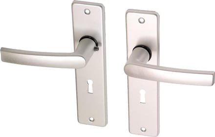 Wovar Deurkruk met schild aluminium blokmodel SL56 | Per Set