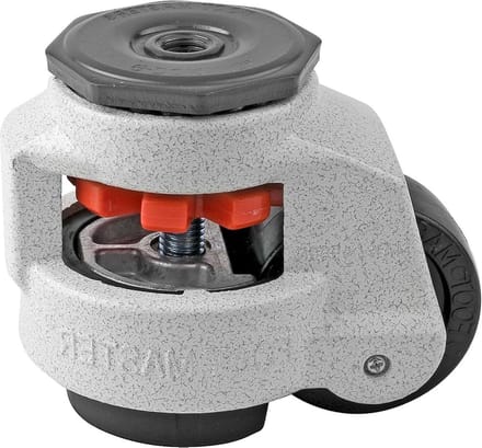 Leveling Caster - 1100 lbs Capacity - Nylon Wheel - NBR Pad - 0.5" Stem Mount - Ivoor Finish