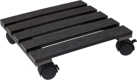 Pro Garden Plantentrolley - donker grijs - hout - 29 x 29 cm - 100 kilo