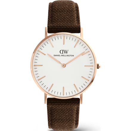 Daniel Wellington DW Watch Classic Brown Canvas Rose Gold 36mm