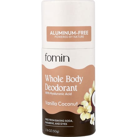 Fomin, Deodorant voor het hele lichaam, Zonder aluminium, Vanille Kokosnoot, 50g (1,76 oz) white