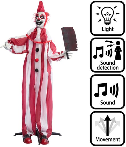 Boland - Decoratie Clown Chuckles - Horror - Decoratie - Halloween - Spookhuis - Interactief - Licht - Geluid - Beweging