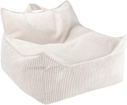 Grote Fluweel Poef - Zitzak Stoel - Ontspanning Thuis - Ergonomisch Ontwerp - 70 x 29 x 50 cm - Wit