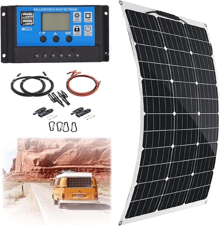 Flexibel Zonnepaneel - Energie Kit - Off-Grid Stroom - Hoge Efficiëntie - 150 Watt - Zwart