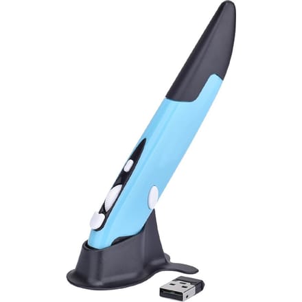 Souris optique sans fil 2.4GHz, réglable, 500/1000DPI, stylo à rabat pour présentateur optique, pour PC et Android bleu