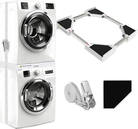 Universele stapelset voor wasmachine en droger - Verstelbaar tussenframe 46-66 cm