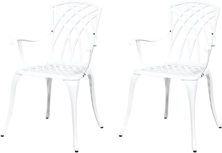 Tuinstoel Set - Terrasstoel Buitenstoel - Buiten Ontspannen - Aluminium Constructie - 53 x 51 x 885cm - Wit