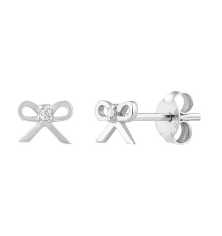 Kinderoorbellen Crystal Bow - Zilver