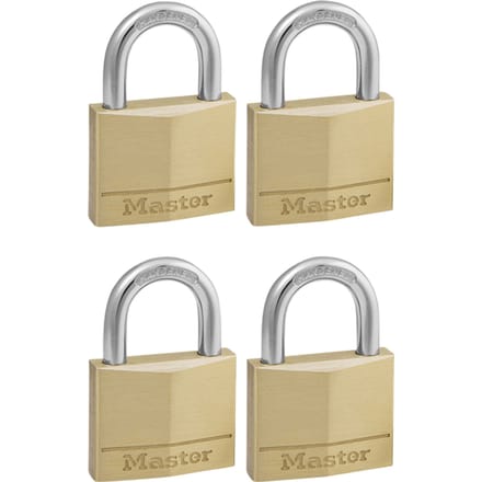 MasterLock Hangslot - Massief Messing - Koper - 50 mm - 4 stuks - 150EURQNOP