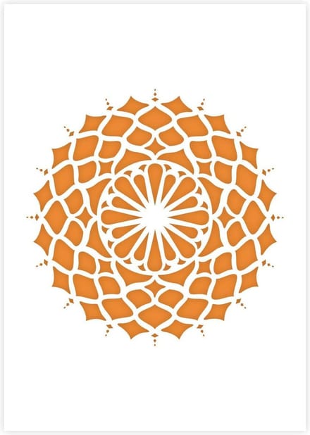 QBIX Mandala Sjabloon A4 Formaat Kunststof - Uitsnede diameter 18cm
