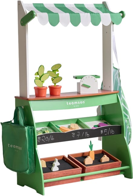 Teamson Kids Marktkraam Speelset met Accessoires - Rollenspel Speelgoed - Groen