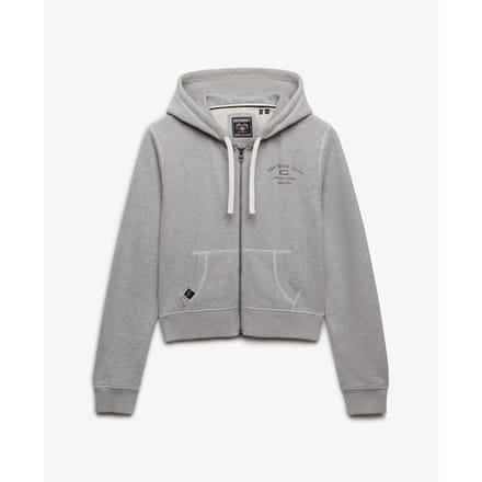 Superdry Athletic Essentials Cropped Zip Hoodie Grey Grootte: 40