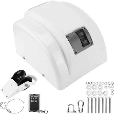 Treuil d'ancre électrique 30LBS 12V Treuil d'ancre marin Kit guindeau avec télécommande pour la pêche white