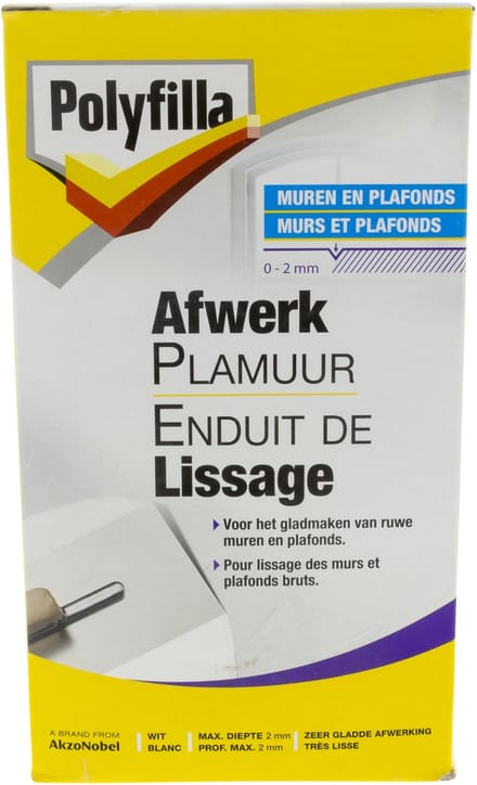 Polyfilla - Afwerkplamuur (Poeder) - Wit - 2 Kg