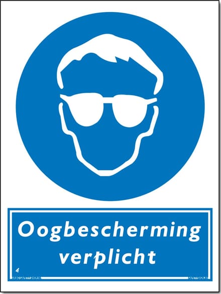 Oogbescherming verplicht bord - Aluminium - 30 x 40 cm