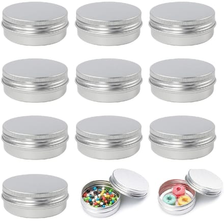 Dailygoods- Aluminium Potjes 10ml - Opbergdozen - Leeg - Met