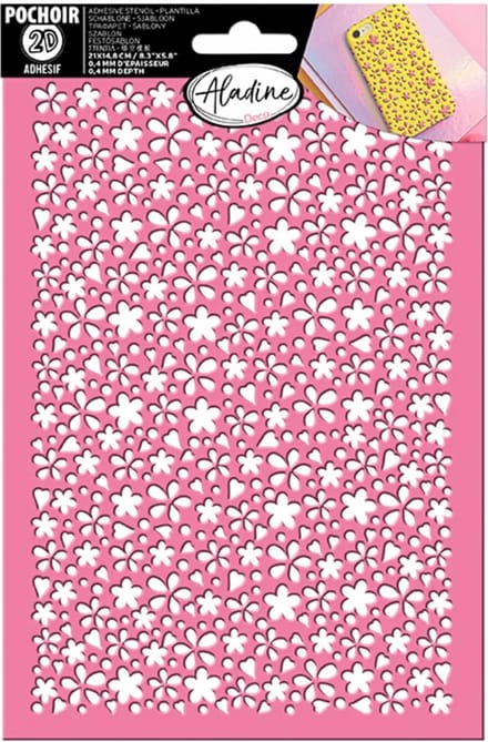 Aladine 3D Sjabloon A5 Flower Power - Zelfklevend knutselmateriaal.