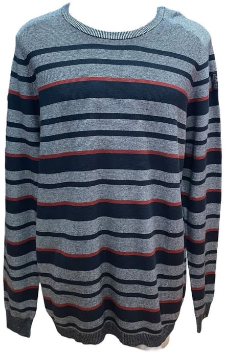 Vanguard Trui - Donkerblauw / Grijs / Rood - Maat XXL