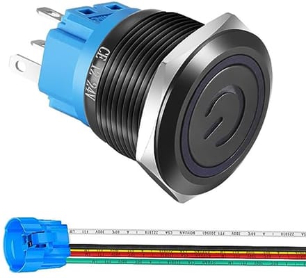 Vergrendelbare Drukknopschakelaar 22mm LED Waterdicht Tuimelschakelaar