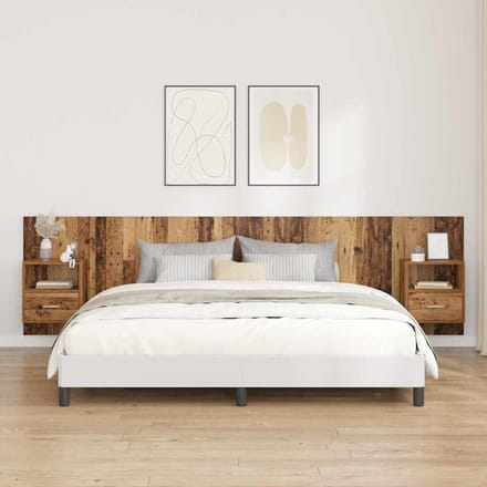 vidaXL - Hoofdeinde - Met - Kast - 3 - st - Oud - Hout - Bewerkt - hout