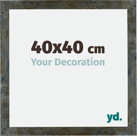 Your Decoration - Fotolijst 40x40 cm - MDF - Blauw Goud Gemeleerd - Mura