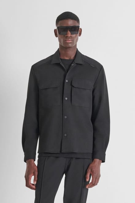 Antony Morato Overhemd Overshirt Mmsl00771 Fa150168 9000 Black Mannen Maat - W48