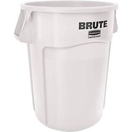 Rubbermaid afvalbak Brute, rond, met ventilatiekanalen, L 612 x B 717 x H 796 mm, 166,5 l, met UV-bescherming, polyetheen, wit