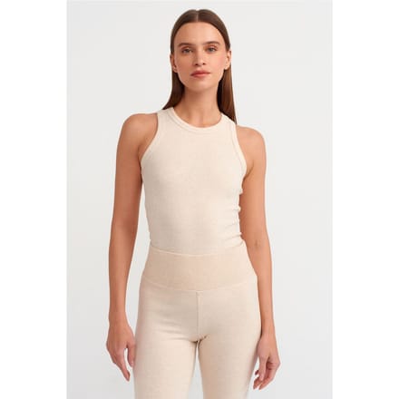 Geribbelde Haltertop Mouwloze Blouse