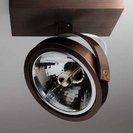 Saturno bronzo I by LUSENZ - Plafondspot met kantelbare geborstelde bronzen basis en armatuur
