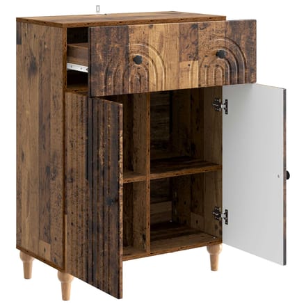 vidaXL - Dressoir - Oud - hout - 66 - x - 34,5 - x - 90 - cm - Bewerkt - hout