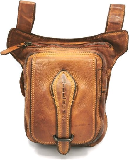 HillBurry leren riemtas beentas gewassen leer cognac