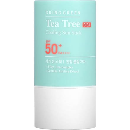 Bringgreen, Tea Tree Cica Cooling Sun Stick, SPF 50+ PA++++, 22g (0.77oz) blue