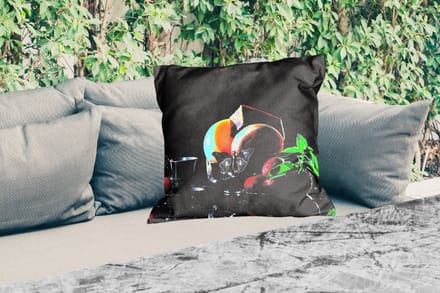 Sierkussen Buiten - Rustiek - Fruit - Kaas - Tafel - Stilleven - 60x60 cm - Weerbestendig