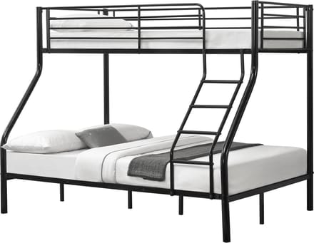 Metalen stapelbed kinderbed 210x147,5x168 cm zwart