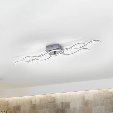 JUST LIGHT. GmbH LED plafondlamp Wav 3.000K 97,5x16cm staal