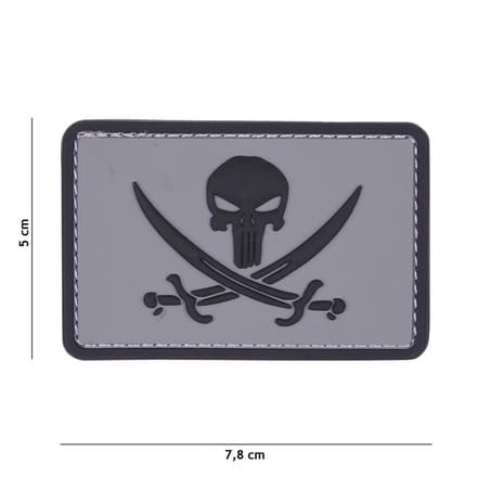 Punisher Pirate Patch | Black-Grey | 101Inc
