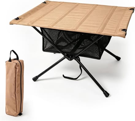 Folding Camping Table, Portable Camping Table with Carry Bag and Net Bag (60 cm L x 40 cm W), Small Folding Table for - ShopVlot