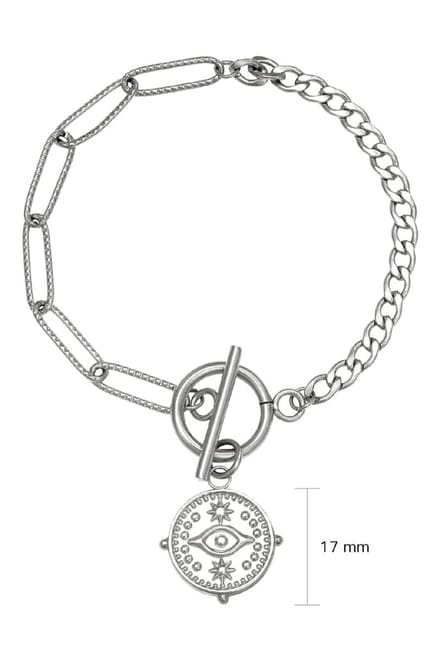 Yehwang - Dames armband - Locked Eye - Zilverkleurig - Stainless Steel