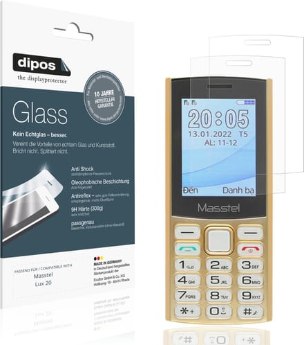 dipos – 2x Matte Pantserfolie geschikt voor Masstel Lux 20 | 9H Screenprotector
