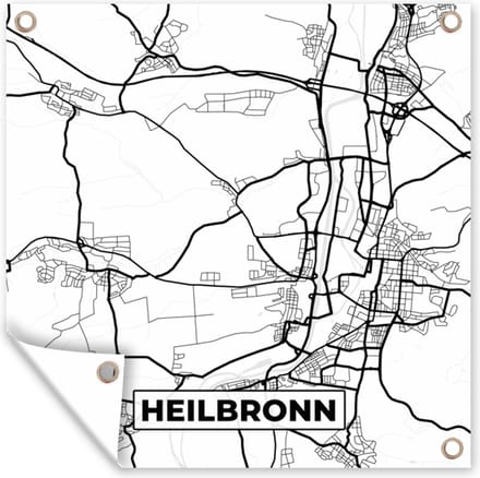 Tuindoek Heilbronn - Kaart - Stadskaart - Plattegrond - 100x100 cm