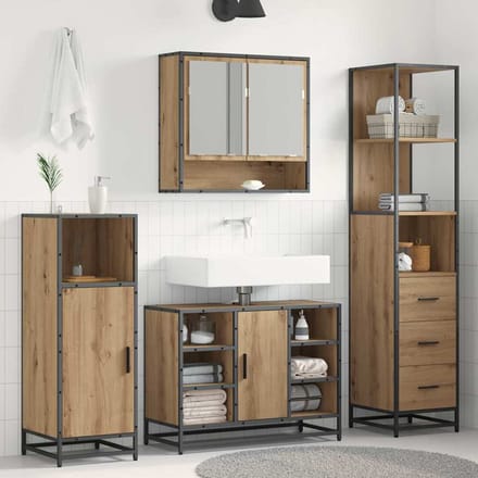 vidaXL - Badkamermeubel - Set - Artisan - Eiken - 35 - x - 37,5 - x - 166 - cm