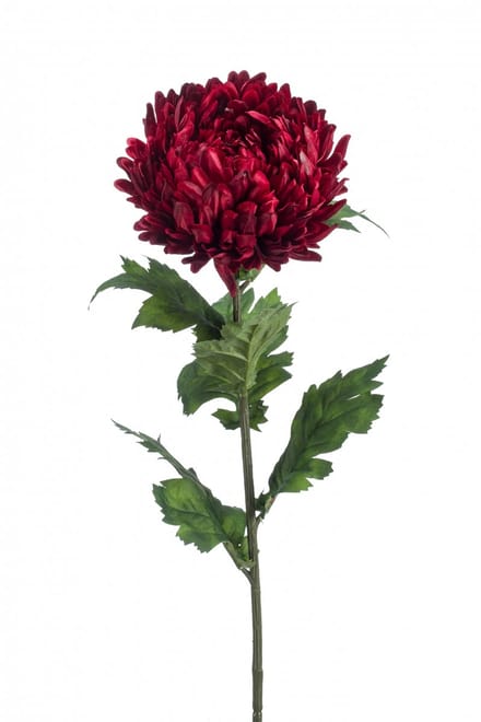 Emerald - Kunstbloem Chrysant 75cm donkerrood - Kunstplant voor binnen
