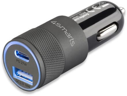 4smarts Rapid+ 27W Autolader met Power Delivery en Quick Charge 3.0