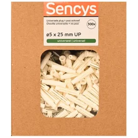 Sencys Universele Plug Nylon - Diam. 5x25mm - 300 Stuks