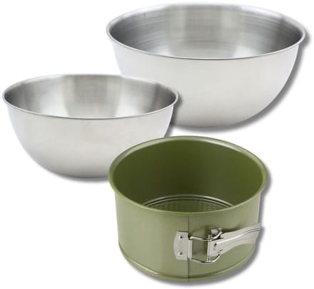Bakkersset met panettonevorm 18 cm, 2 mengkommen en spatel Zenker