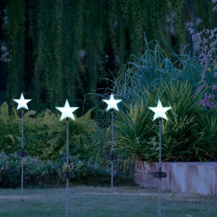 Solar priklamp Star - Tuinverlichting op zonne-energie - Koud wit licht - RVS