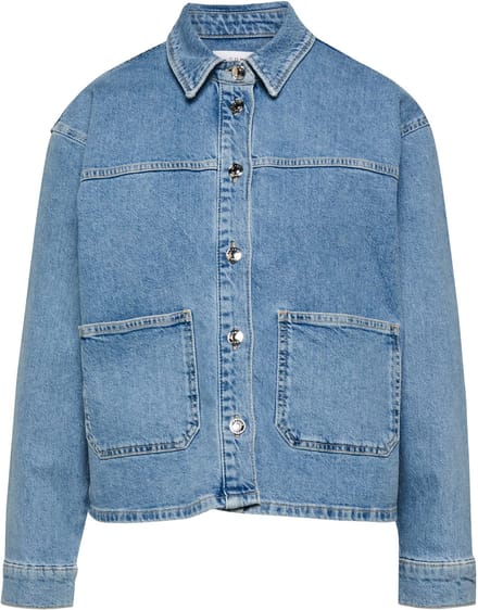 Dames Spijkerjas met Relaxed Fit en Knopsluiting COMMA