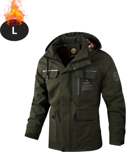 Nivard Windjas Voor Heren - Parka - Lente & Herfst - Jas - Volwassen - Leger Groen - Maat L