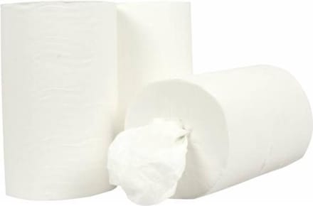 Handdoekrol | Mini | Coreless | Wit | 100% cellulose | 12 st. 1 laags | 120m | Hygiëne Papier